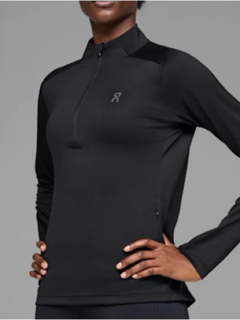 On Running Black Long-Sleeve Half-Zip Performance Top